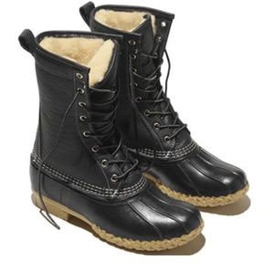 Bean Boots L.L.Bean 10" Shearling Lined Black